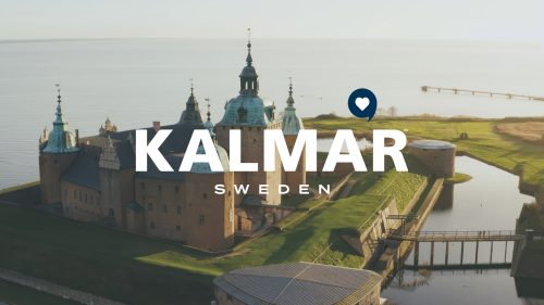 Kalmar Slott. På bilden finns texten Kalmar Sweden.